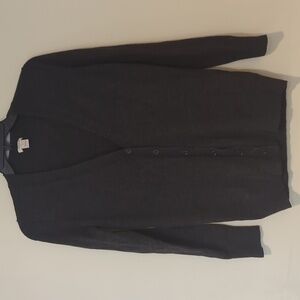 J. Crew Charcoal Gray V-Neck Wool Cardigan, Size S